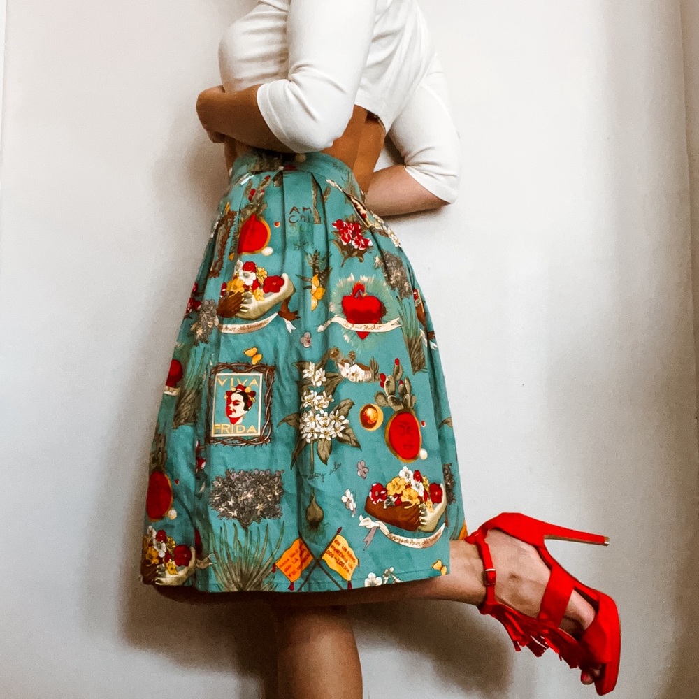 Grace Karin Frida Kahlo Print Skirt